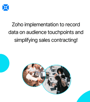 Zoho implementation to record data on audience touchpoints and simplify sales contracting!